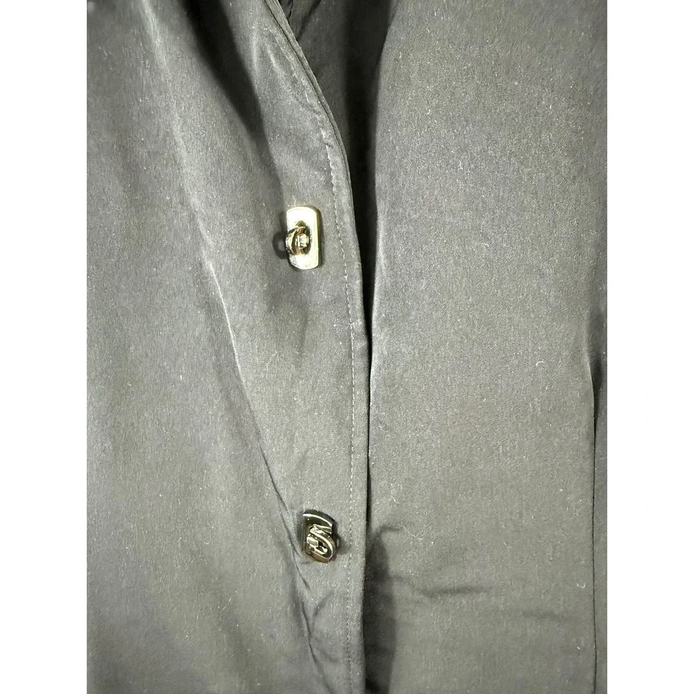 Anne Klein Coat Womens Petite Small Black Button Front Dressy Lined Classic PS - Picture 4 of 11